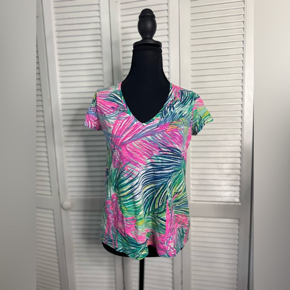 Lilly Pulitzer Etta V-Neck Top Multi Lilly Loves California